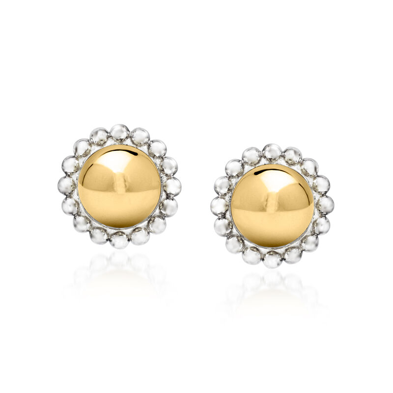 Gabriel Designs Sterling Silver and 14kt Yellow Gold Bead Stud Earrings  image number 0