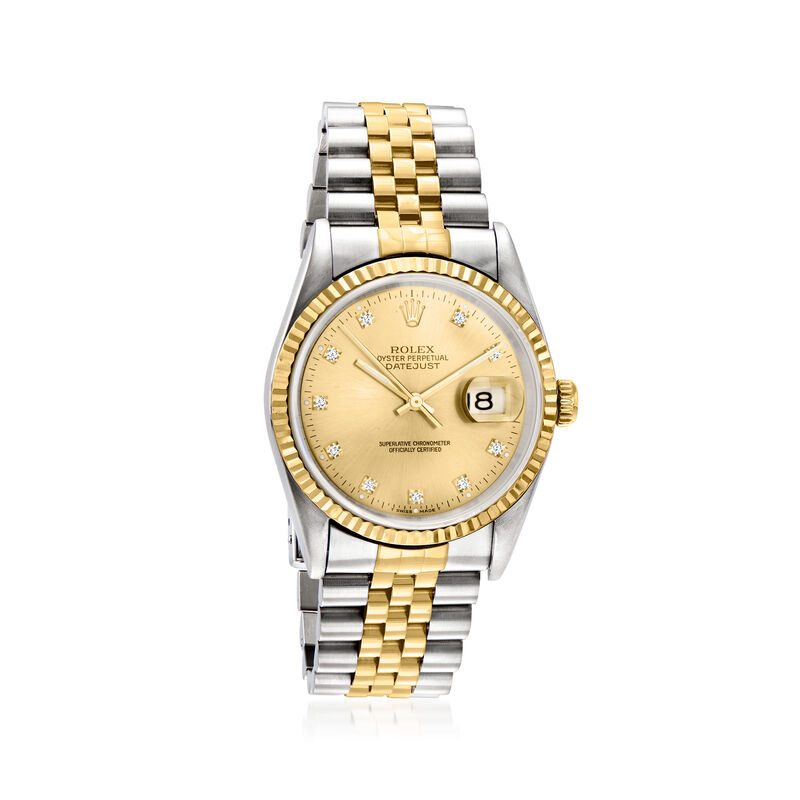 Pre-Owned Rolex Datejust Men's 36mm Automatic Stainless Steel and 18kt Yellow Gold Watch  image number 0