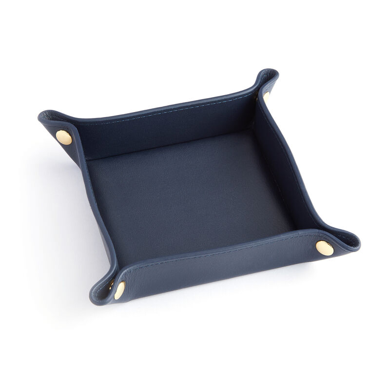 Royce Blue Leather Valet Tray image number 0