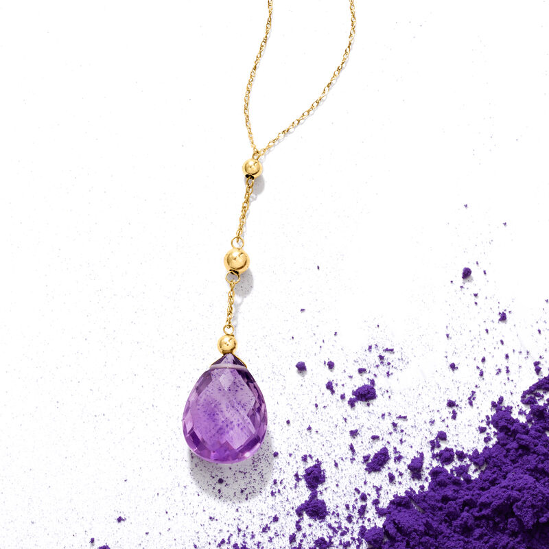 8.00 Carat Amethyst Y-Necklace in 14kt Yellow Gold image number 2