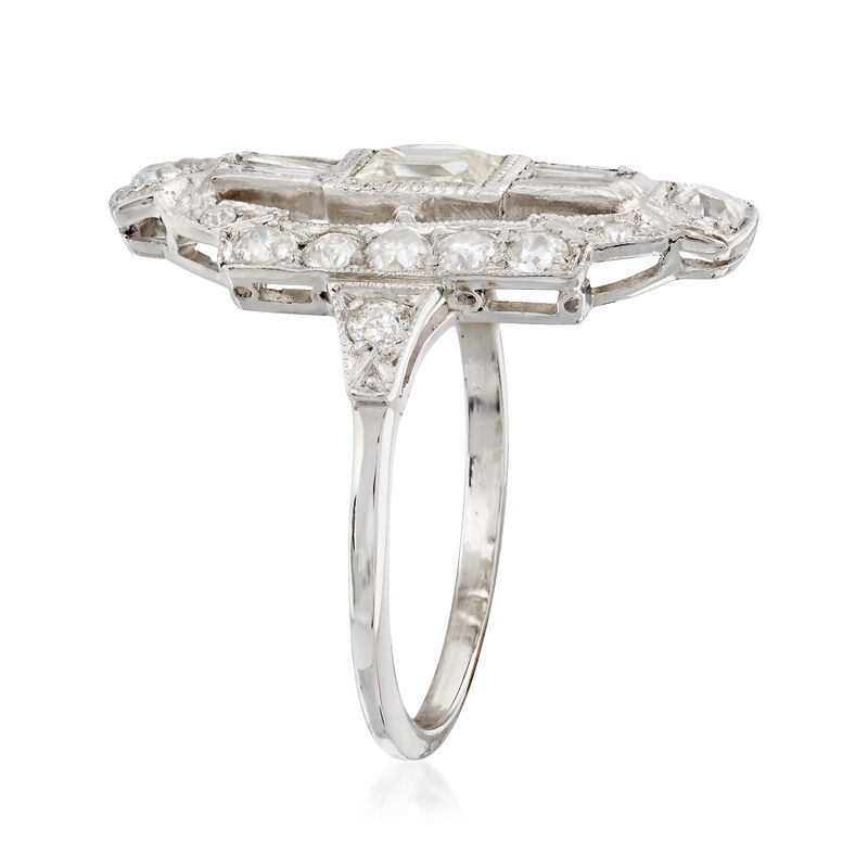 C. 1960 Vintage 1.87 ct. t.w. Diamond Dinner Ring in Platinum. Size 6 image number 2