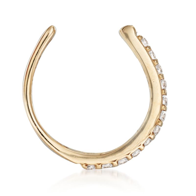 .12 ct. t.w. CZ Single Ear Cuff in 14kt Yellow Gold image number 2