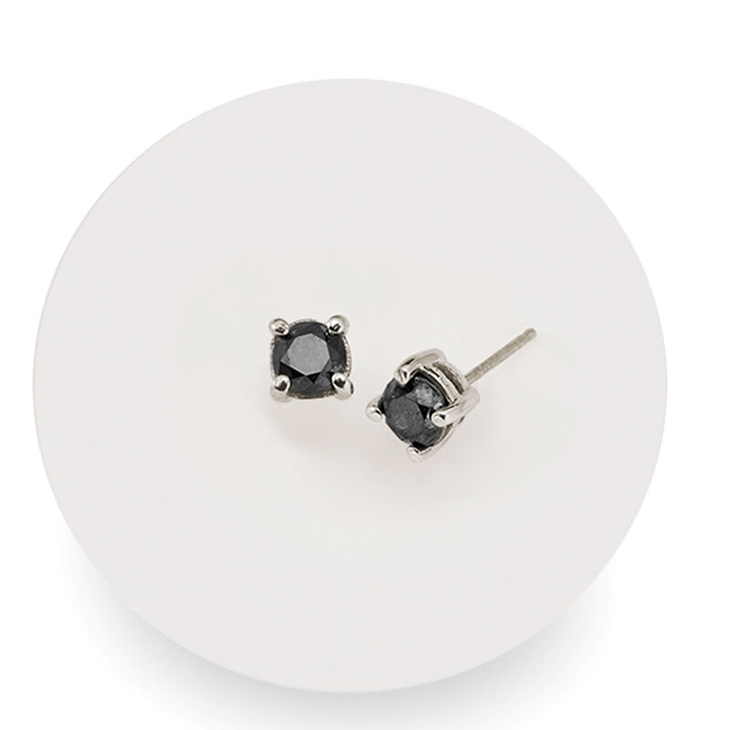 1.00 ct. t.w. Black Diamond Stud Earrings in Sterling Silver image number 2