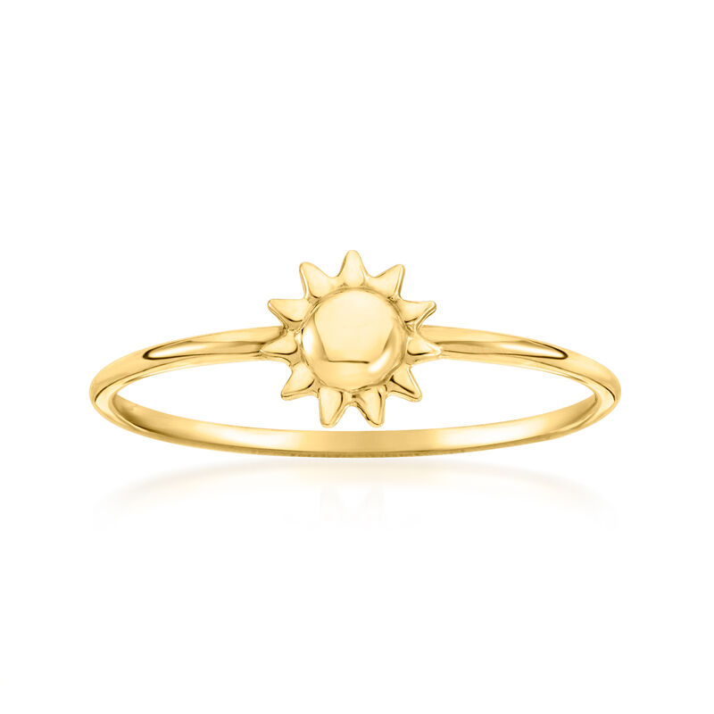 Italian 14kt Yellow Gold Sun Ring. Size 7 image number 0