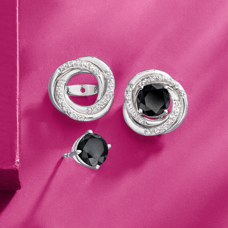 .10 ct. t.w. Diamond Swirl Earring Jackets in Sterling Silver image number 5