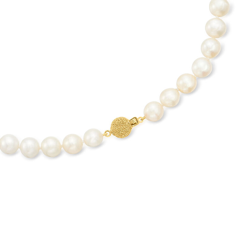 C. 1980 Vintage 8-9mm Cultured Pearl Necklace with 14kt Yellow Gold image number 2