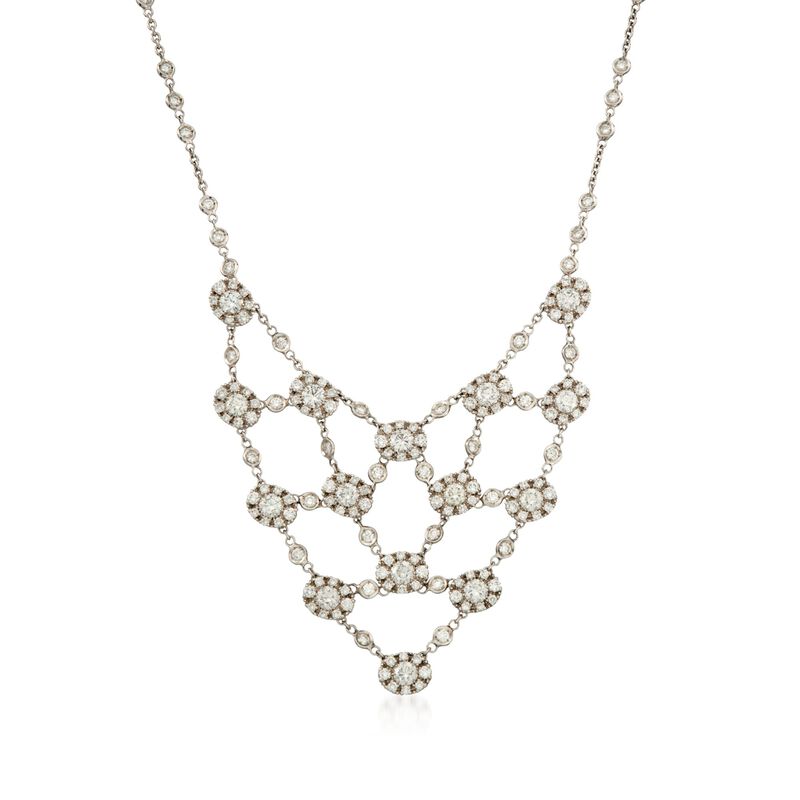7.13 ct. t.w. Diamond Bib Necklace in 18kt White Gold image number 0