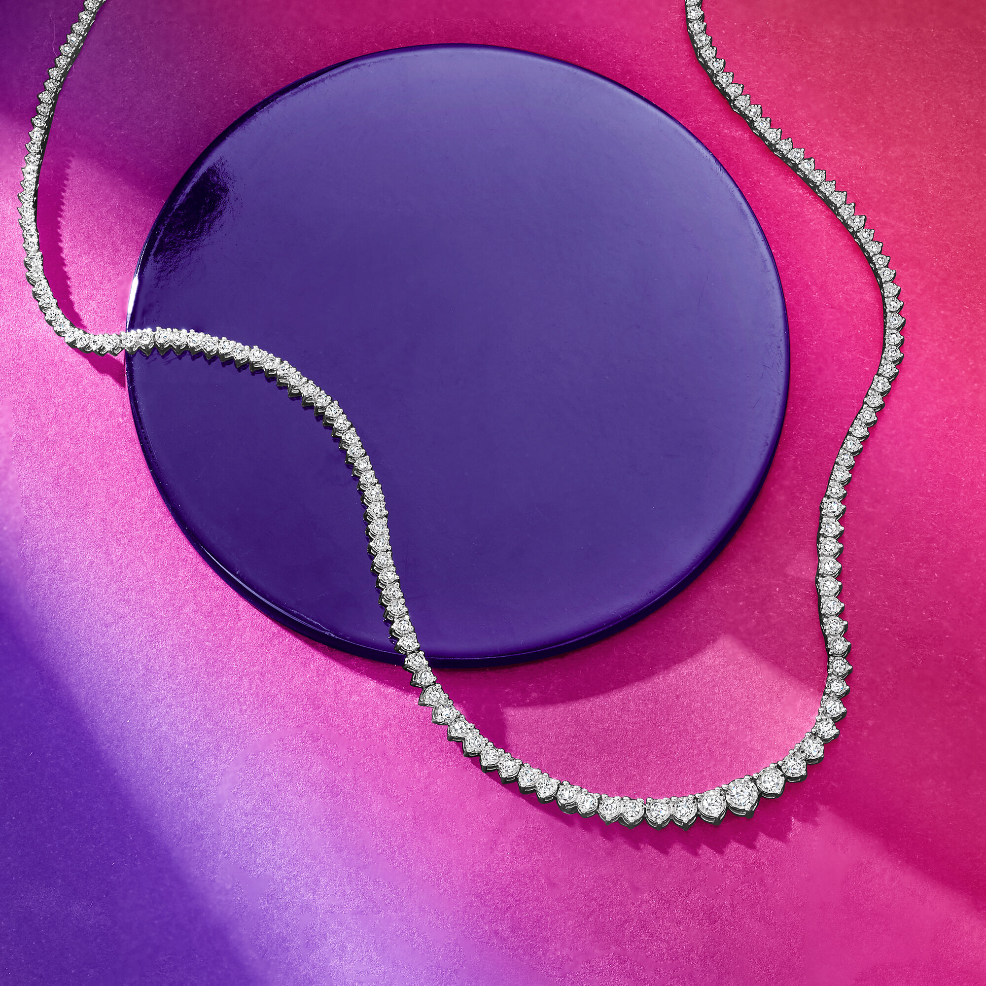 3.00 ct. t.w. Diamond Tennis Necklace in Sterling Silver