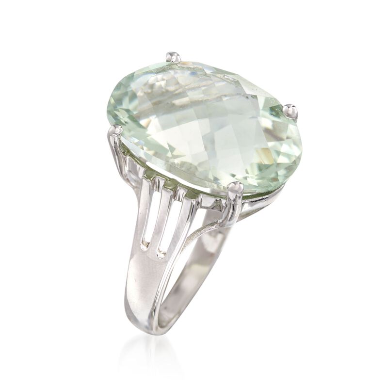 14.00 Carat Prasiolite Ring in Sterling Silver image number 2
