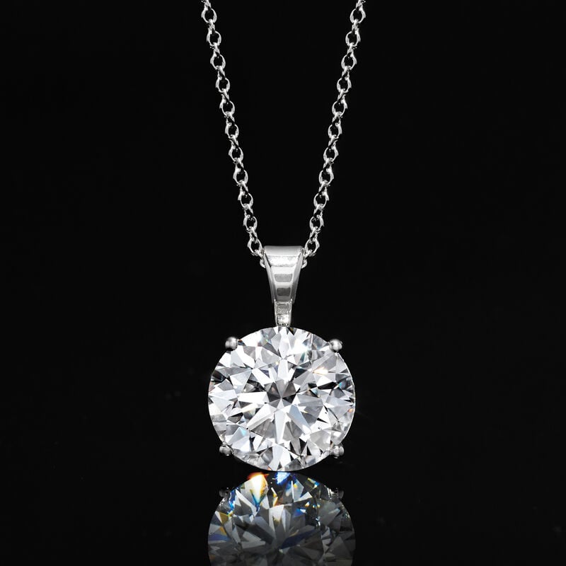 3.00 Carat Lab-Grown Diamond Solitaire Necklace in 14kt White Gold image number 2