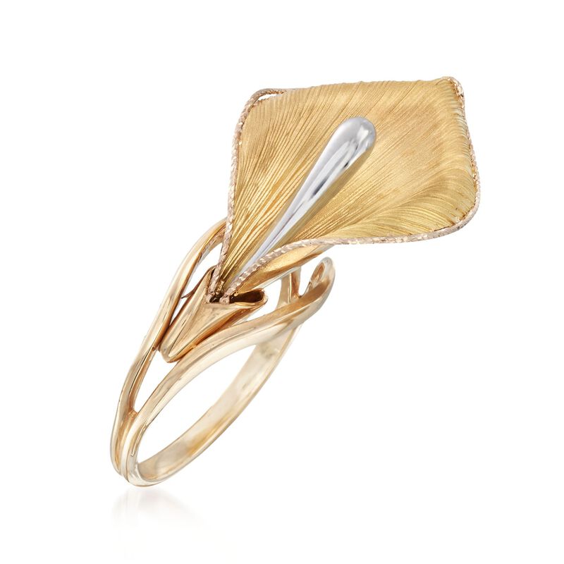 Italian 14kt Two-Tone Gold Calla Lily Ring image number 2