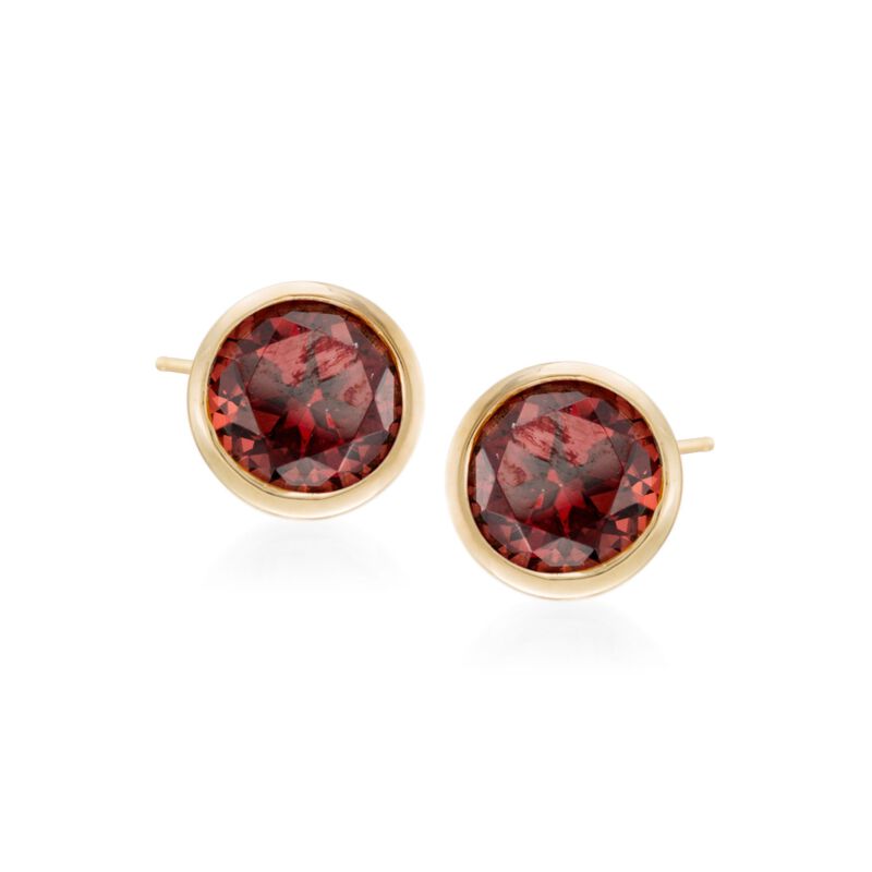 2.00 ct. t.w. Bezel-Set Garnet Stud Earrings in 14kt Yellow Gold image number 0