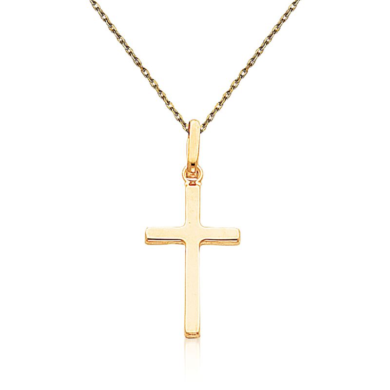 14kt Yellow Gold Cross Pendant Necklace. 18&quot; image number 0