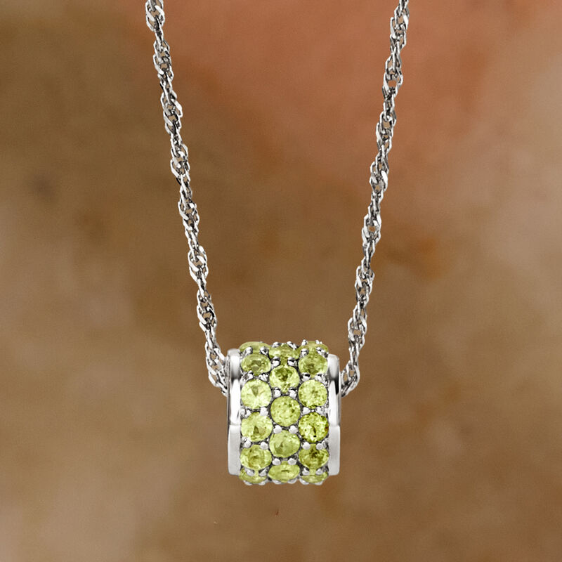 2.80 ct. t.w. Peridot Barrel Pendant in Sterling Silver image number 3