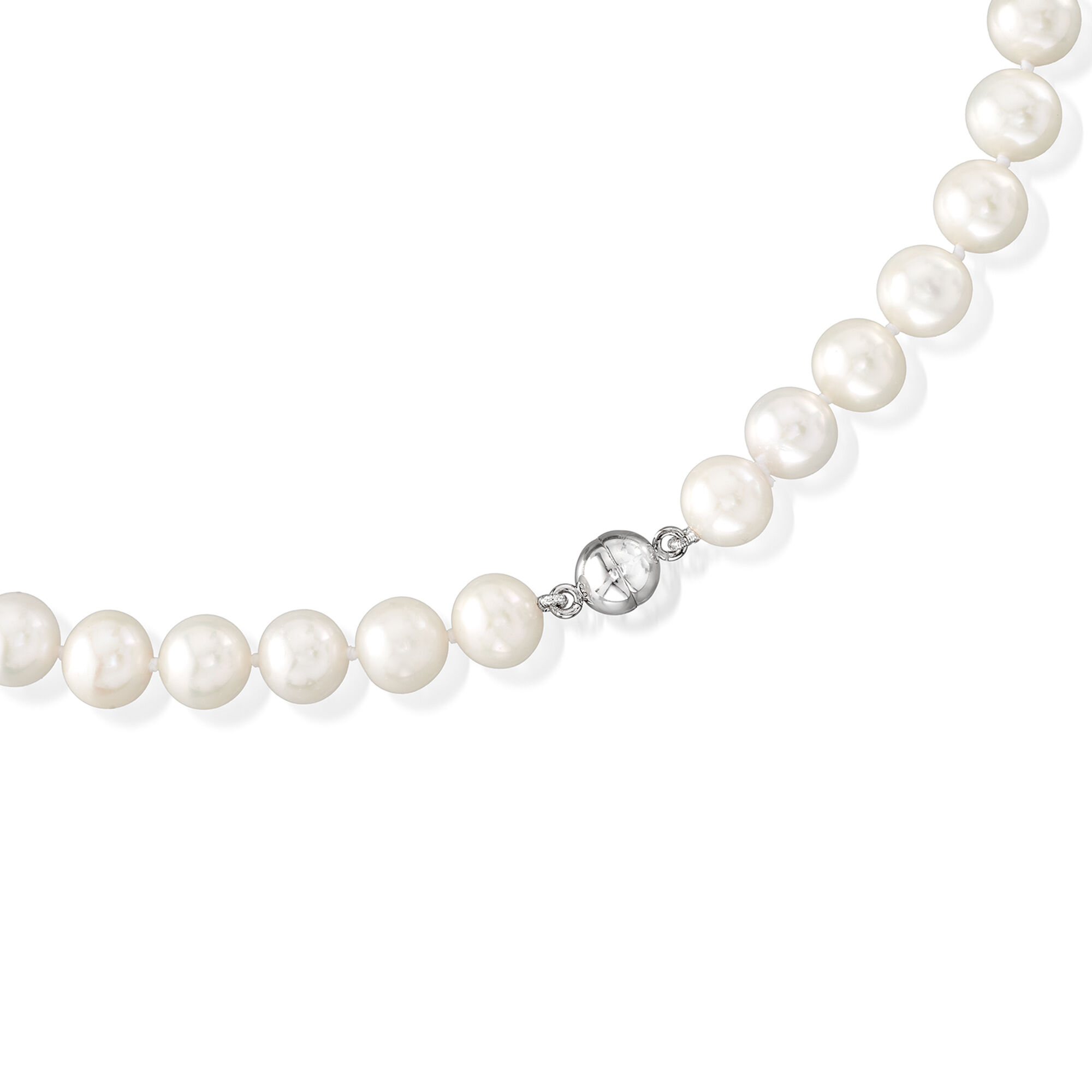 9-10mm Cultured Pearl Necklace with Sterling Silver Magnetic
