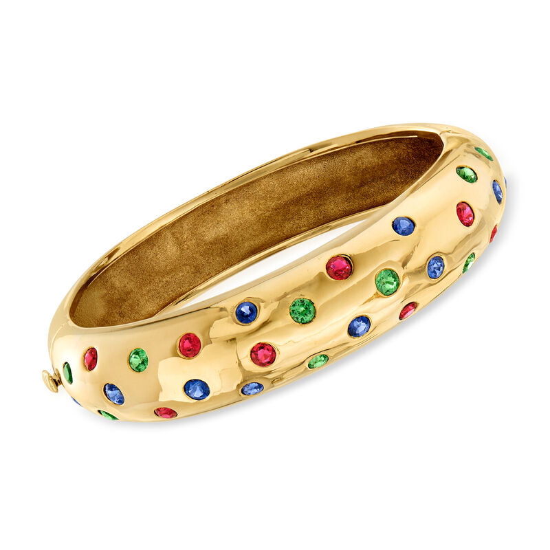 C. 1990 Vintage Jean Viteau 1.26 ct. t.w. Multi-Gem Bracelet in 18kt Yellow Gold. 7&quot; image number 0