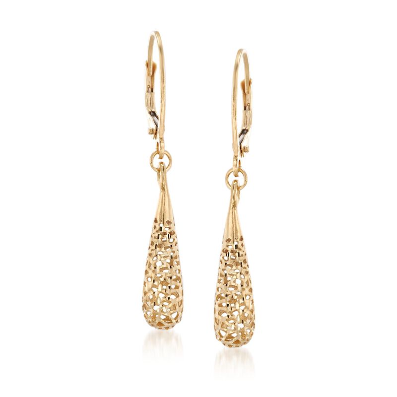 Italian 14kt Yellow Gold Openwork Teardrop Earrings image number 0