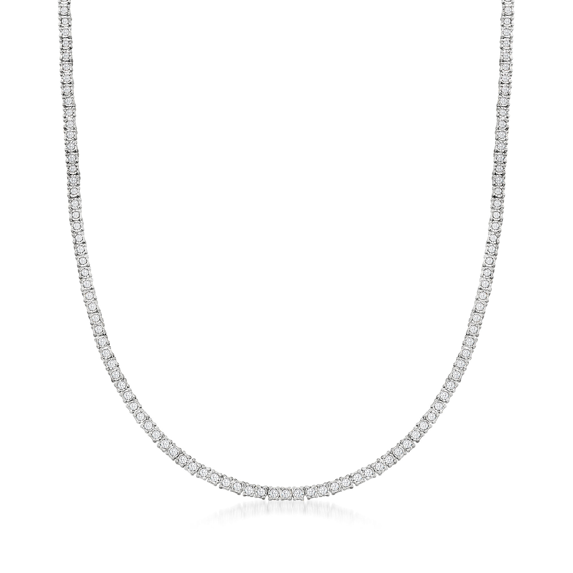 5.00 ct. t.w. Diamond Tennis Necklace in Sterling Silver | Ross Simons