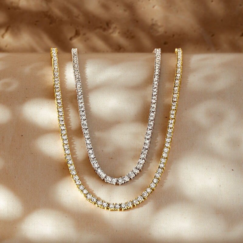 3.00 ct. t.w. Diamond Tennis Necklace in Sterling Silver image number 4