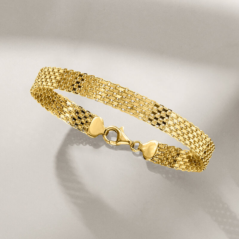 18kt Gold Over Sterling Bismark-Link Bracelet image number 4