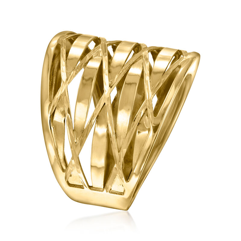 Italian 14kt Yellow Gold Crisscross Ring image number 2