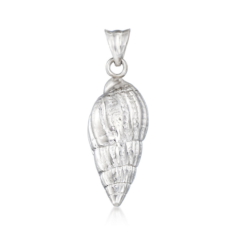 Italian Sterling Silver Seashell Pendant Necklace. 18&quot; image number 2