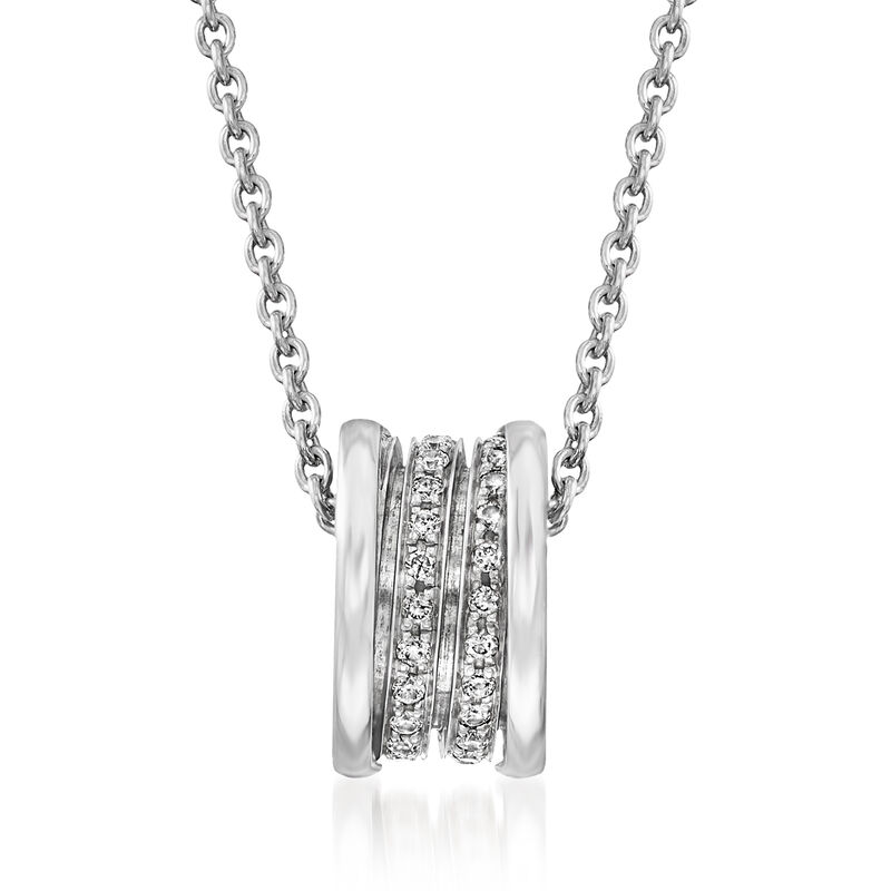 C. 1980 Vintage Bulgari "B.Zero1" .50 ct. t.w. Diamond Pendant Necklace in 18kt White Gold image number 0