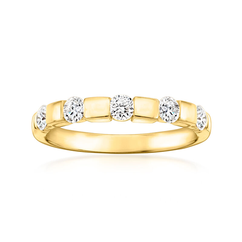 .50 ct. t.w. Lab-Grown Diamond Five-Stone Ring in 18kt Gold Over Sterling image number 0