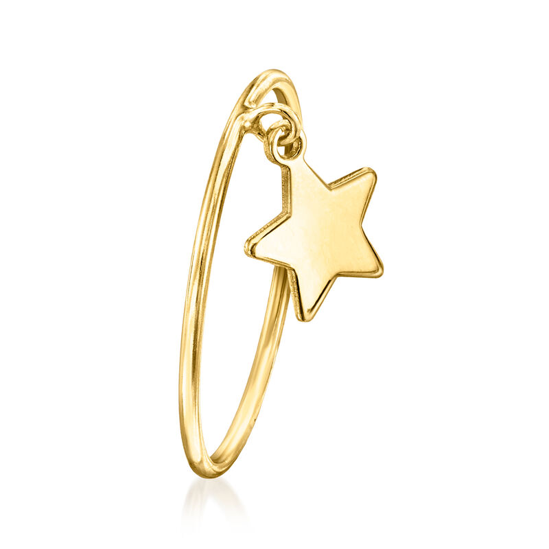 Italian 14kt Yellow Gold Star Charm Ring. Size 7 image number 2