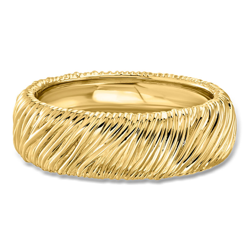 14kt Yellow Gold-Plated Textured Bangle Bracelet image number 0