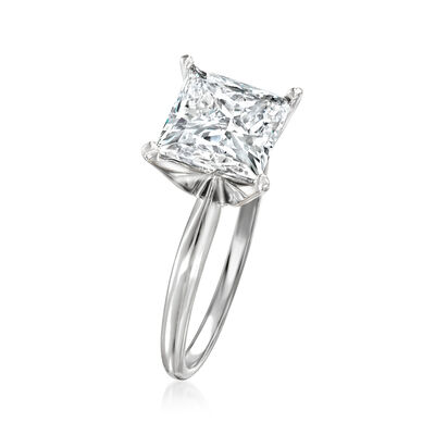 3.00 Carat Princess-Cut Lab-Grown Diamond Solitaire Ring in 14kt White Gold
