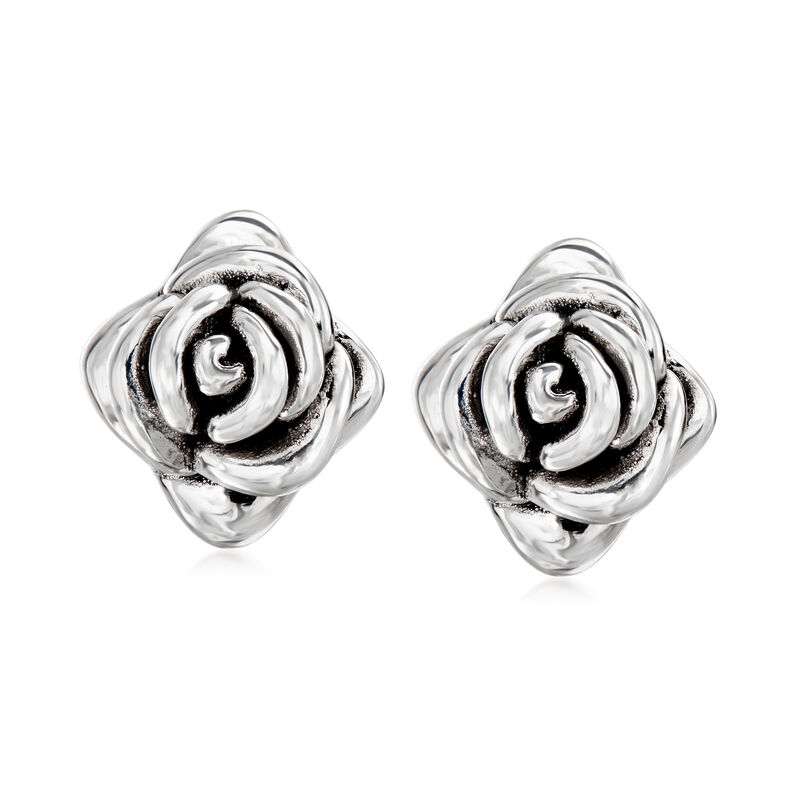 Sterling Silver Flower Stud Earrings image number 0