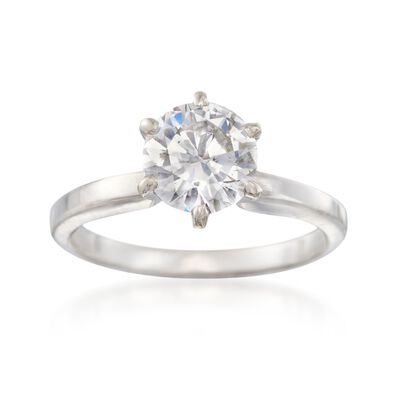 C. 2000 Vintage 1.35 Carat Diamond Solitaire Ring in 14kt White Gold