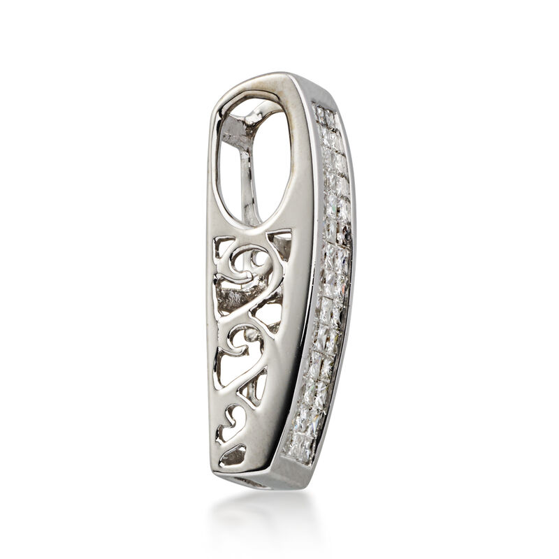 C. 2000 Vintage 1.65 ct. t.w. Diamond Slide Pendant in 14kt White Gold image number 2