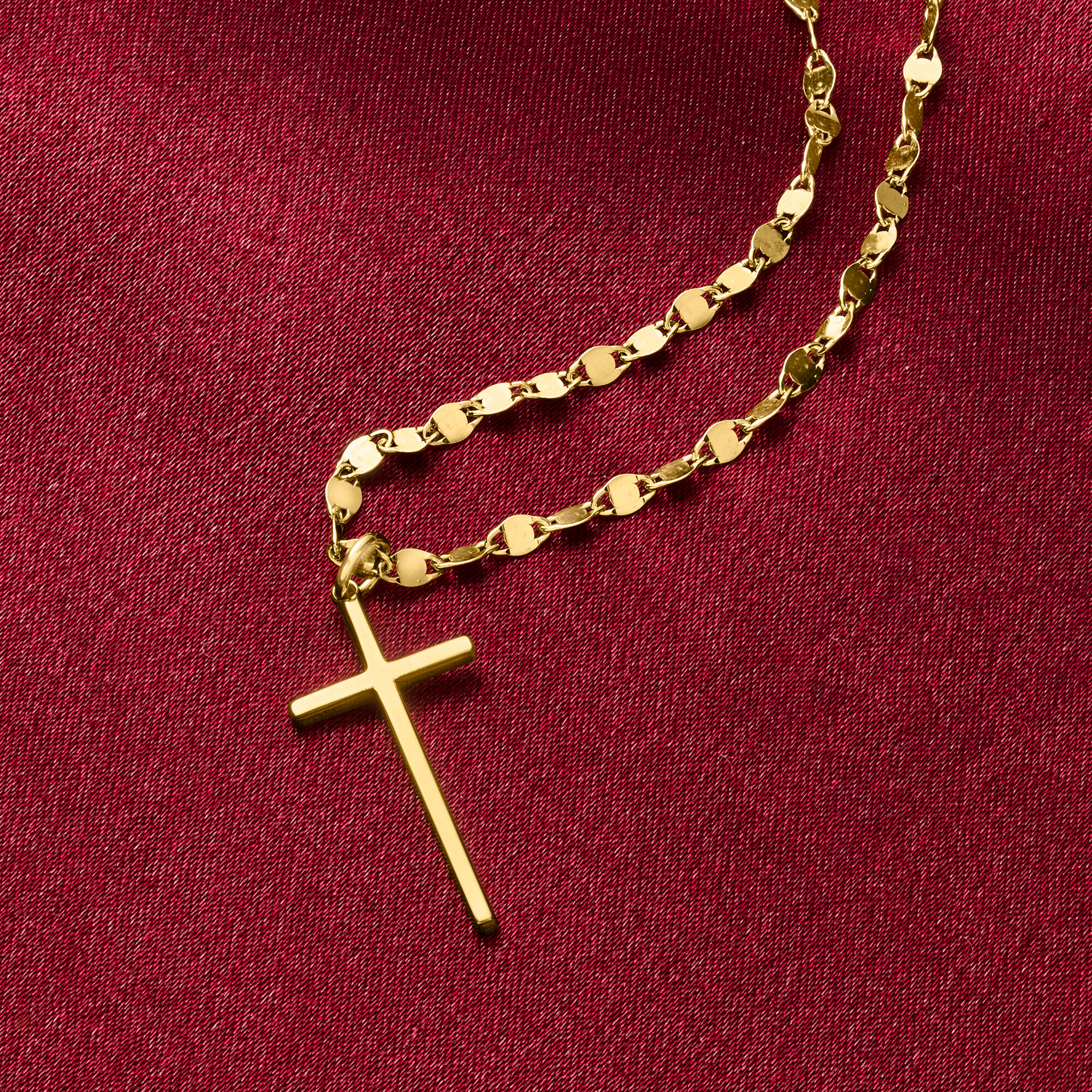 Italian 18kt Gold Over Sterling Cross Necklace | Ross Simons