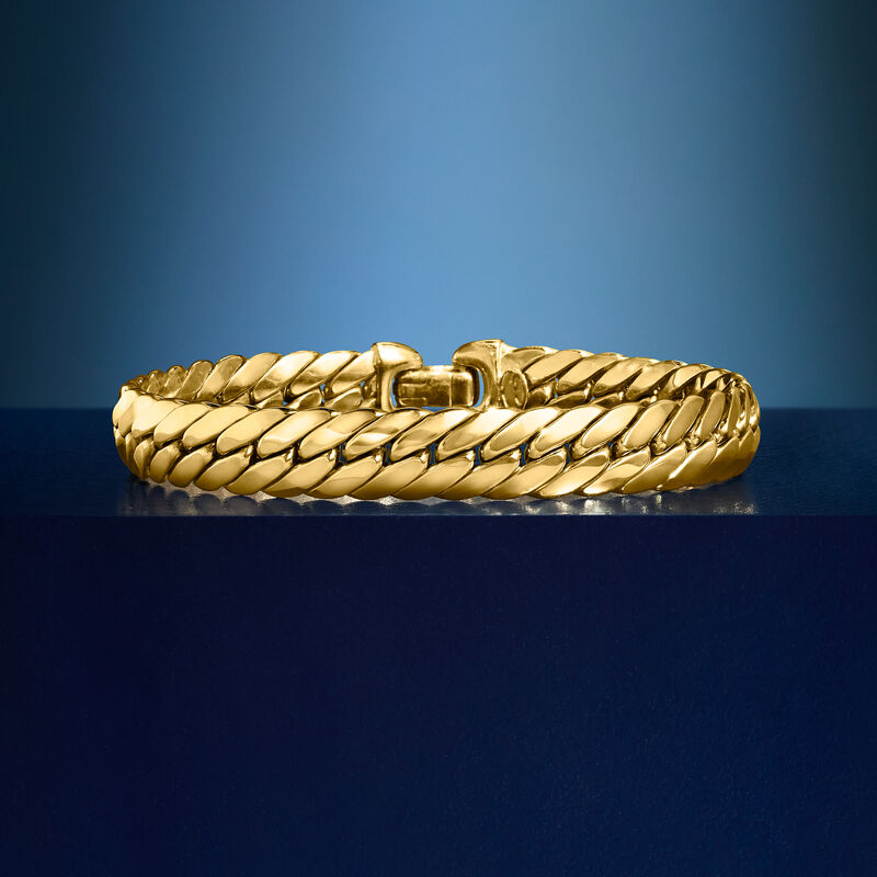 Italian 14kt Yellow Gold Cuban-Link Bracelet image number 6