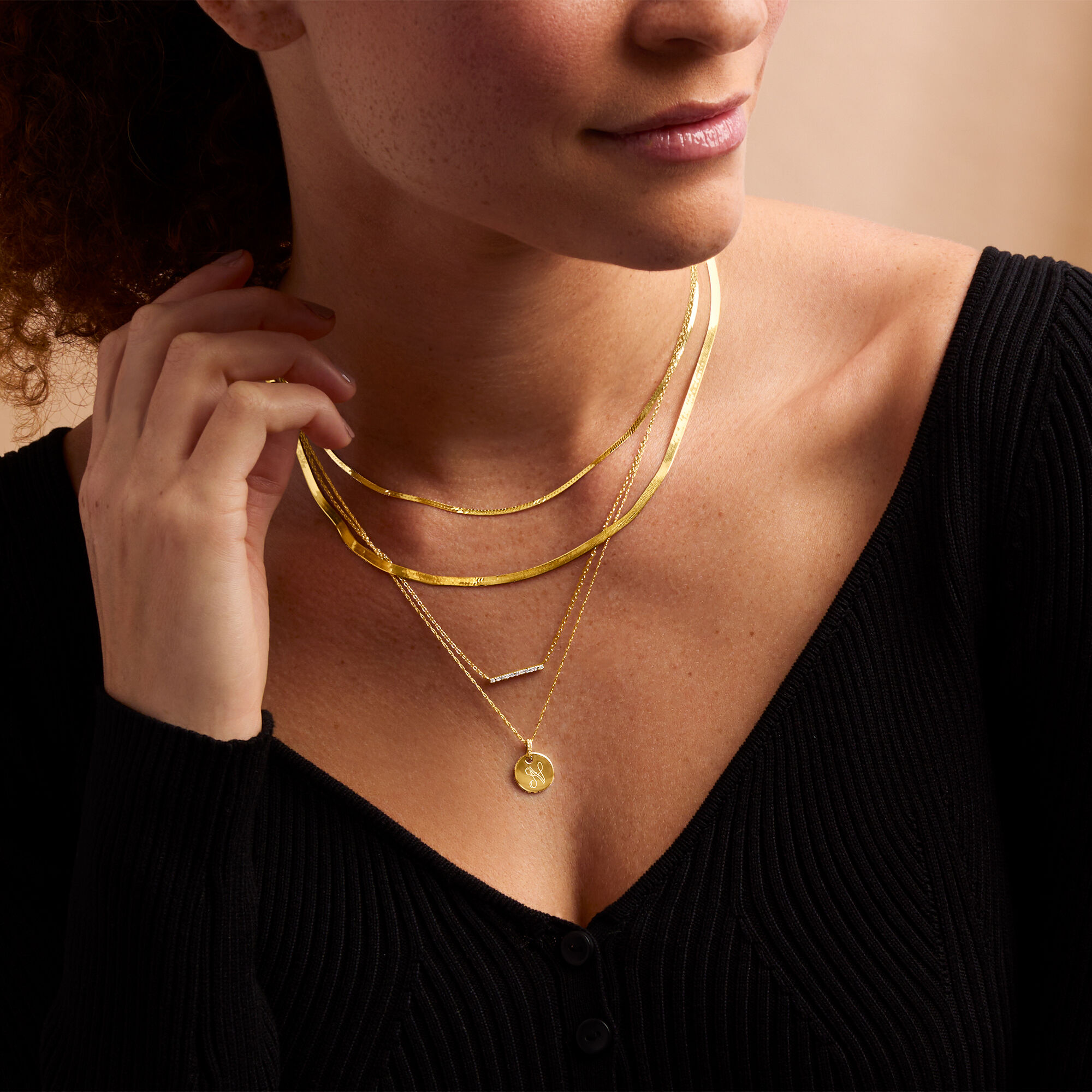 3mm 14kt Yellow Gold Herringbone Necklace 3mm 14kt Yellow Gold Herringbone Necklace