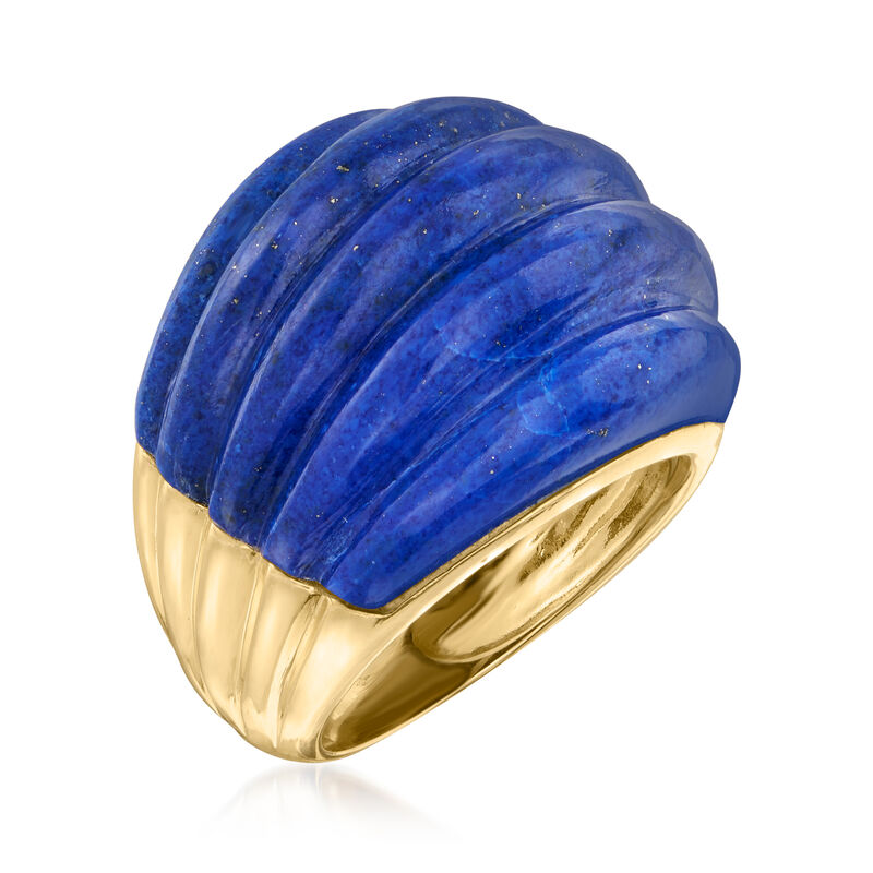 Lapis Dome Ring in 18kt Gold Over Sterling image number 2