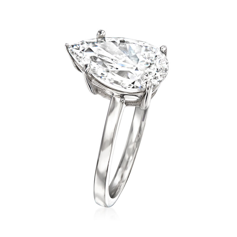3.00 Carat Pear-Shaped Lab-Grown Diamond Solitaire Ring in 14kt White Gold image number 2