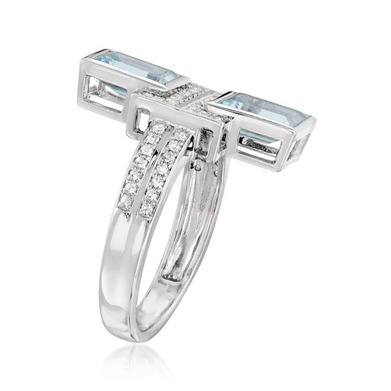 2.00 ct. t.w. Sky Blue Topaz and .20 ct. t.w. White Topaz Ring in Sterling Silver image number 2