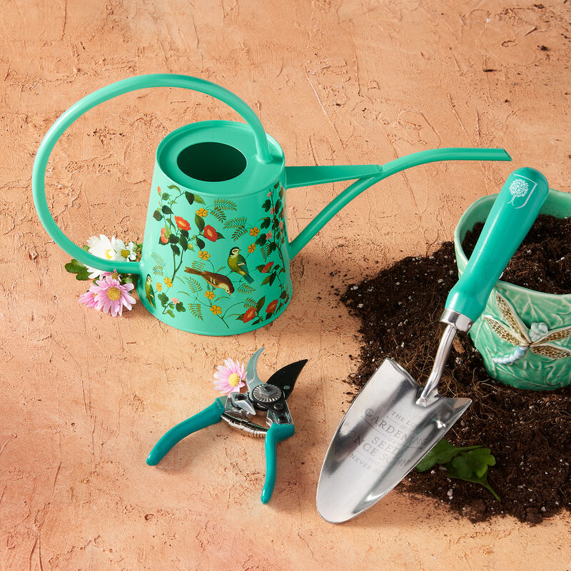 Flora and Fauna Gardening Set: Watering Can, Pruning Shears and Trowel image number 0