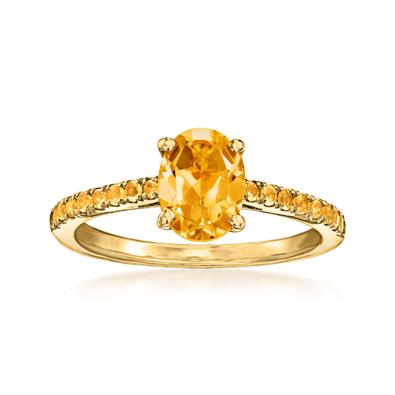 1.30 ct. t.w. Citrine Birthstone Ring in 18kt Gold Over Sterling image number 0