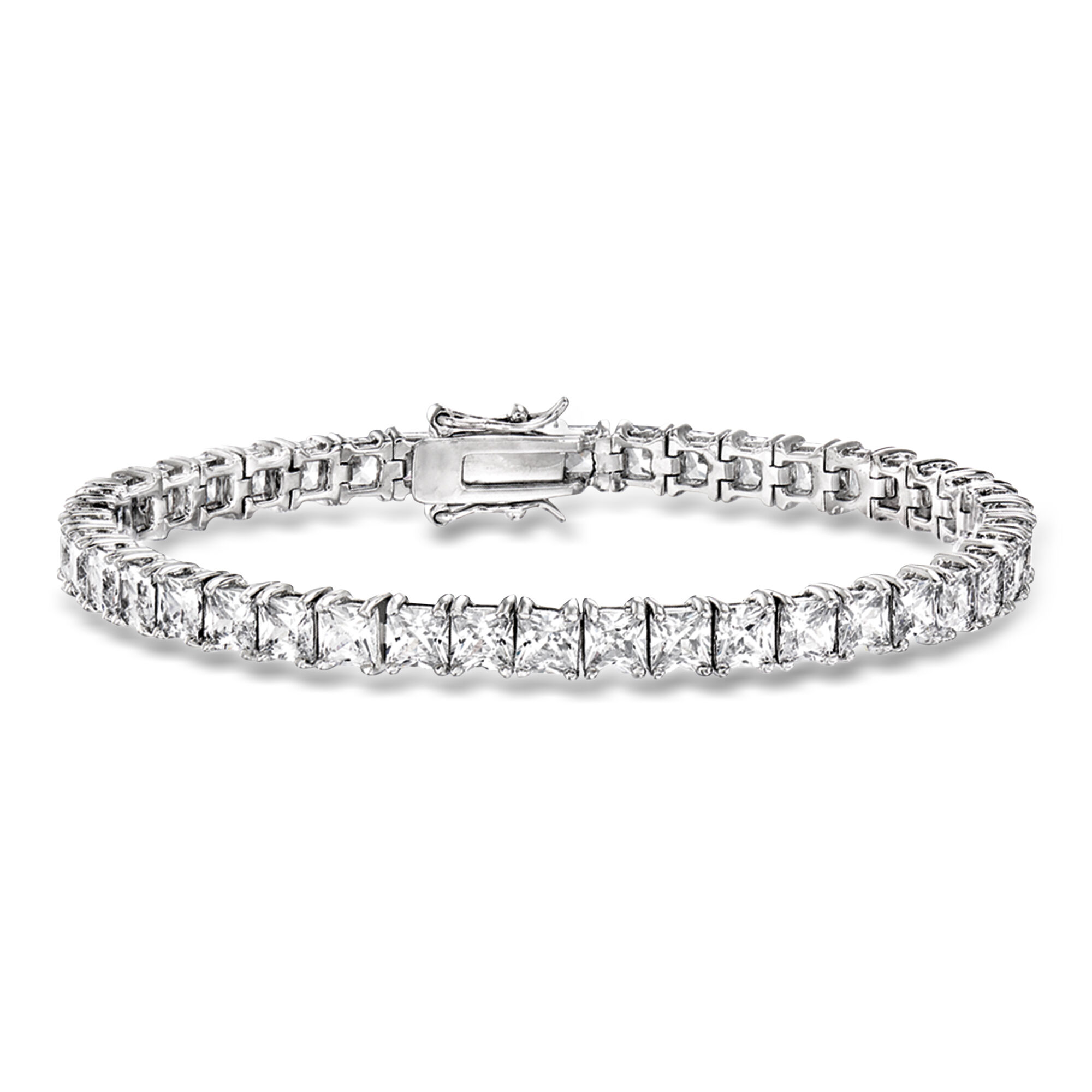 16.00 ct. t.w. Princess-Cut CZ Tennis Bracelet in Sterling Silver