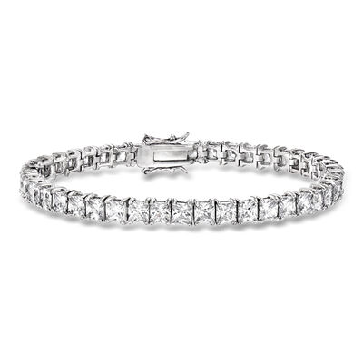 16.00 ct. t.w. Princess-Cut CZ Tennis Bracelet in Sterling Silver