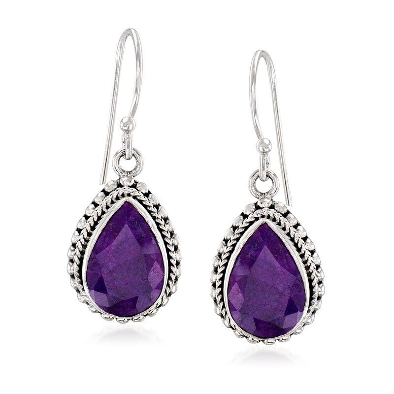 26.60 ct. t.w. Purple Sapphire Jewelry Set: Earrings and Pendant Necklace in Sterling Silver image number 3