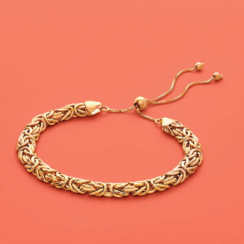 14kt Yellow Gold Byzantine Bolo Bracelet image number 5