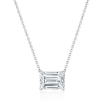 2.00 Carat Emerald-Cut Lab-Grown Diamond Necklace in 14kt White Gold