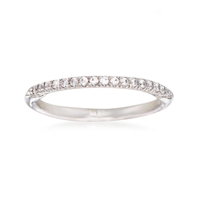 Gabriel Designs .13 ct. t.w. Diamond Wedding Band in 14kt White Gold image number 0