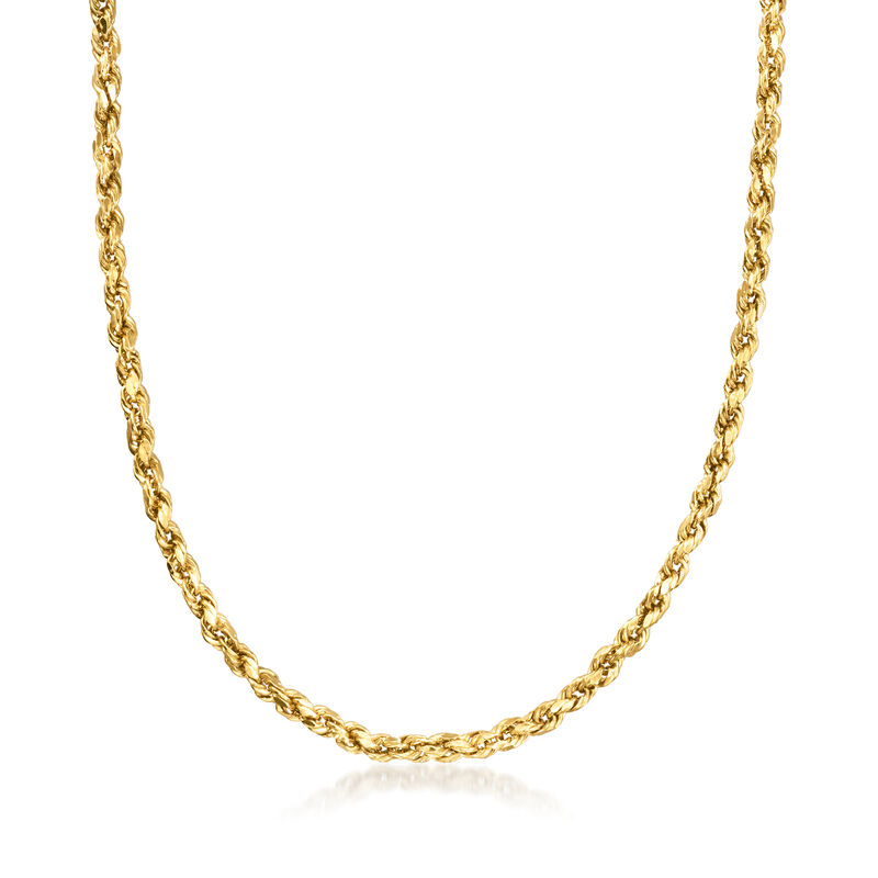 C. 1990 Vintage 3.5mm 14kt Yellow Gold Rope-Chain Necklace. 23" image number 0