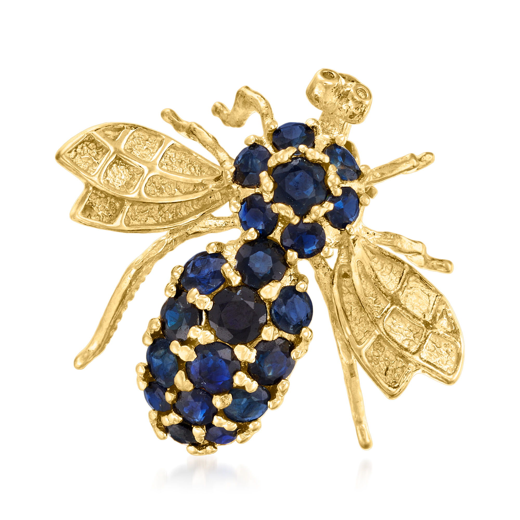 SP サン ルイ(サイン入り) BGS10 C. 1980 Vintage 2.00 ct. t.w. Sapphire Bumblebee Pin in 14kt